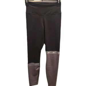 Nike Women Activewear Pants XS Black Legging Logo Workout Yoga Dri Fit